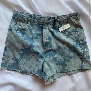 Top shop mom floral high waist short NWT